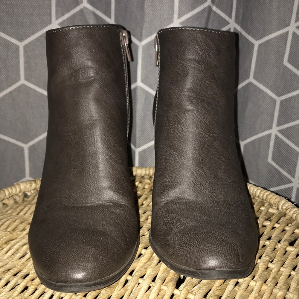 Gray ankle booties
